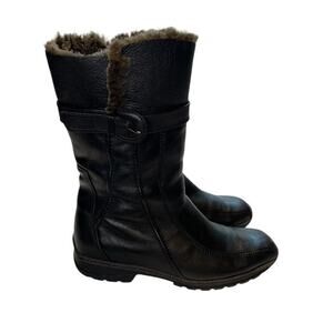 Blondo Canada Women's Black Leather Waterproof Mid Calf Winter Boots 9M